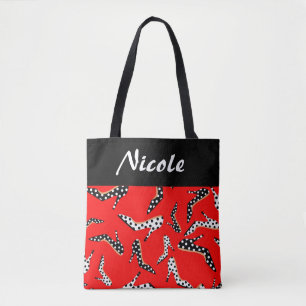 Rood en Zwart Elegant Hoge Hakken Tote Bag