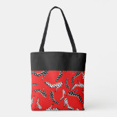 Rood en Zwart Elegant Hoge Hakken Tote Bag (Achterkant)