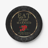 Rood en zwart - Eten, Drinken en trouwen Papieren Bordje (Voorkant)