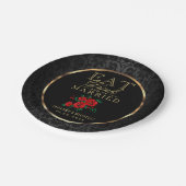 Rood en zwart - Eten, Drinken en trouwen Papieren Bordje (Gekanteld)