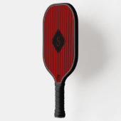 Rood en zwart fijne verticale strepen monogram pickleball paddle (Links)