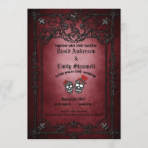 Rood en zwart Floral Gothic Halloween Wedding