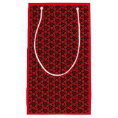 Rood en zwart Floral Show Gift Bag Klein Cadeauzakje (Voorkant)