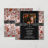 Rood en Zwart Foto Afstudeer Aankondiging (Voorkant / Achterkant)