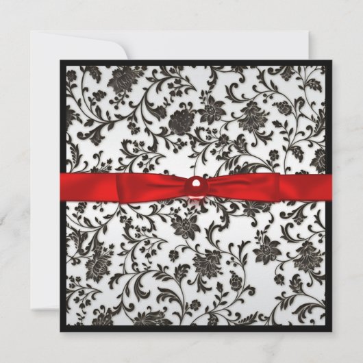 Rood en zwart foto Afstuderen aankondiging (Achterkant)