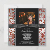 Rood en Zwart Foto Afstuderen Aankondiging (Voorkant)