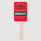 Rood en zwart foto Afstuderen Handje Fan Handwaaier (Voorkant)