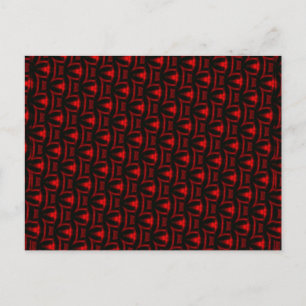 Rood en zwart fractal Art Briefkaart