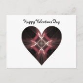 Rood en Zwart Fractal Art Hart Valentijn Feestdagenkaart (Voorkant)