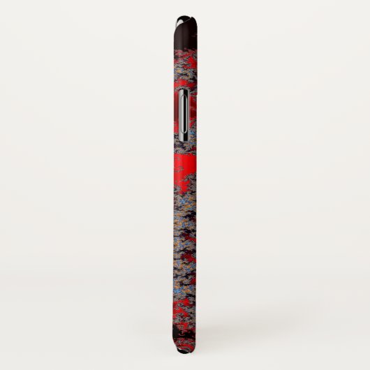 Rood en zwart Fractal Yin-Yang iPhone Case (Achterkant / rechts)