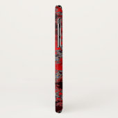 Rood en zwart Fractal Yin-Yang iPhone Case (Achterkant/links)