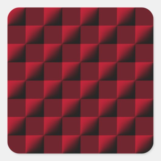 Rood en zwart gebarsten patroon vierkante sticker (Voorkant)