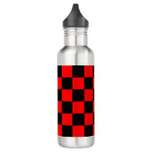 Rood en zwart gebarsten patroon waterfles  (Links)