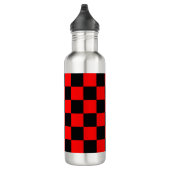 Rood en zwart gebarsten patroon waterfles  (Rechts)