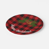 Rood en zwart geblazen - pijnappels papieren bordje (Gekanteld)