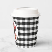 Rood en zwart gebuffellazen en verpakkingsmateriaa papieren bekers (Links)