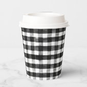 Rood en zwart gebuffellazen en verpakkingsmateriaa papieren bekers (Achterkant)