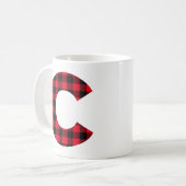 Rood en zwart gebundeld C-monogram Koffiemok (Voorkant links)