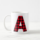 Rood en zwart gebundeld cheque A-monogram Koffiemok (Links)