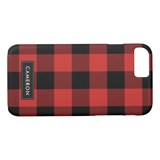 Rood en zwart gebundeld cheque - telefoontas Case-Mate iPhone case (Achterkant (Horizontaal))