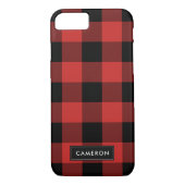 Rood en zwart gebundeld cheque - telefoontas Case-Mate iPhone case (Achterkant)