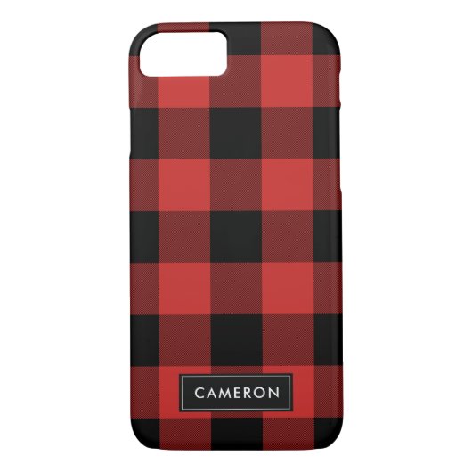 Rood en zwart gebundeld cheque - telefoontas Case-Mate iPhone case (Achterkant)