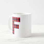 Rood en zwart gebundeld gebundeld F-monogram Koffiemok (Voorkant links)