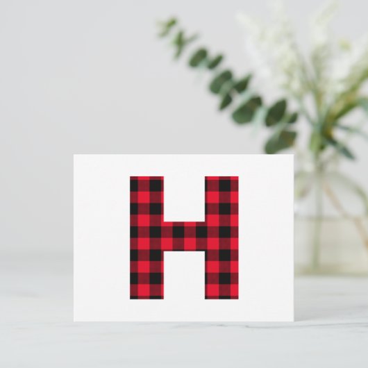 Rood en zwart gebundeld gebundeld H Monogram Briefkaart (Staand voorkant)