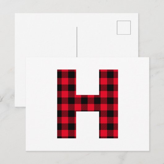 Rood en zwart gebundeld gebundeld H Monogram Briefkaart (Voorkant / Achterkant)