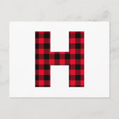 Rood en zwart gebundeld gebundeld H Monogram Briefkaart (Voorkant)