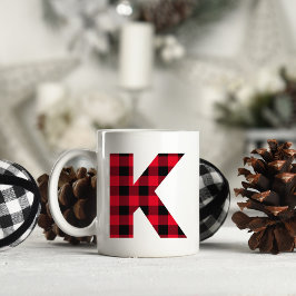 Rood en zwart gebundeld gebundeld K Monogram Koffiemok