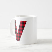 Rood en zwart gebundeld gebundeld koffiemok (Voorkant links)