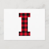 Rood en zwart gebundeld gebundeld monogram I Briefkaart (Voorkant)