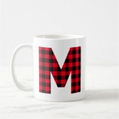 Rood en zwart gebundeld gebundeld monogram M Koffiemok (Links)