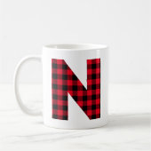 Rood en zwart gebundeld gebundeld N-monogram Koffiemok (Links)