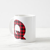 Rood en zwart gebundeld gebundeld Q-monogram Koffiemok (Voorkant links)