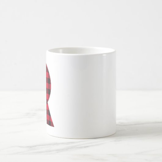 Rood en zwart gebundeld gebundeld R-monogram Koffiemok (Center)