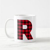 Rood en zwart gebundeld gebundeld R-monogram Koffiemok (Links)