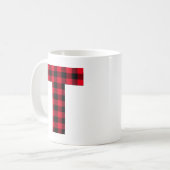 Rood en zwart gebundeld gebundeld T-monogram Koffiemok (Voorkant links)