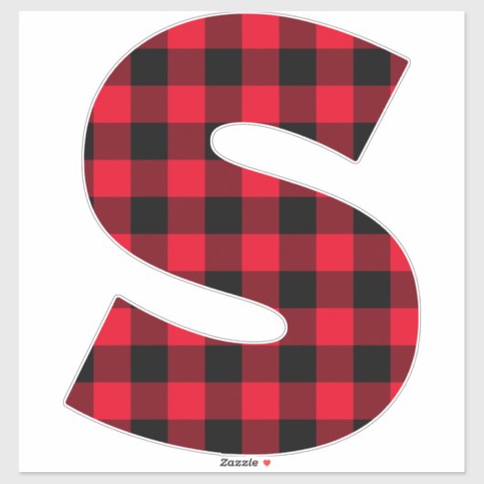 Rood en zwart gebundeld monogram S Sticker (Vel)