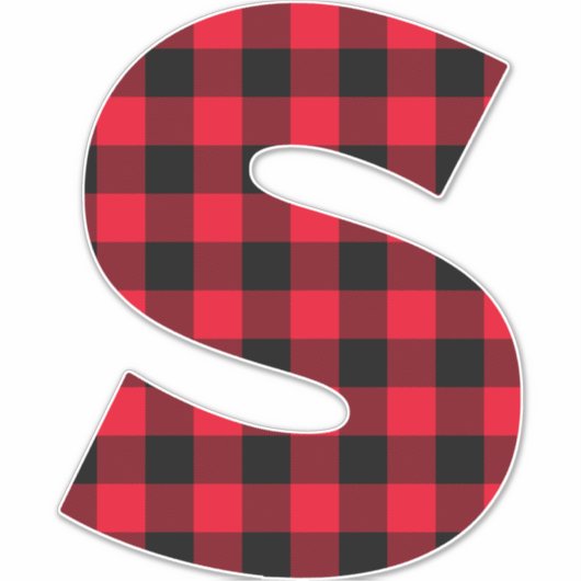 Rood en zwart gebundeld monogram S Sticker (Voorkant)