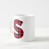Rood en zwart gebundeld S-monogram Koffiemok (Voorkant links)