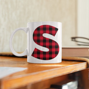 Rood en zwart gebundeld S-monogram Koffiemok