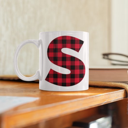 Rood en zwart gebundeld S-monogram Koffiemok