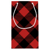 Rood en zwart gebundelde cheque op maat klein cadeauzakje (Achterkant)