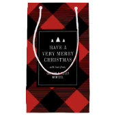 Rood en zwart gebundelde cheque op maat klein cadeauzakje (Voorkant)