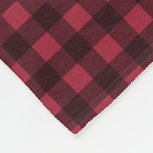 Rood en zwart gebundelde rugleuning fleece deken (Hoek)