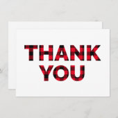 Rood en zwart gebundelde tekst bedankkaart (Voorkant / Achterkant)