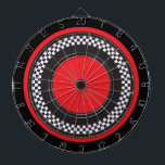 Rood en zwart gecontroleerd dartbord<br><div class="desc">Red and Black Dart Board. 📌 99% van mijn design in mijn winkel zijn in lagen gemaakt. Dit maakt het voor u gemakkelijk resize en beweegt de grafiek en de tekst rond zodat het elk product perfect zal passen. U kunt ook het "ONTWERP OVERDRAGEN" op andere Zazzle-producten en het ontwerp...</div>