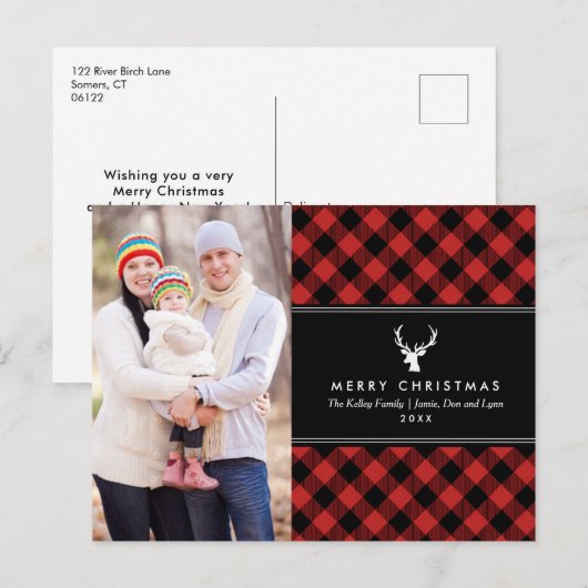 Rood en zwart-gegiste feestdag Foto-Briefkaart Briefkaart (Voorkant / Achterkant)